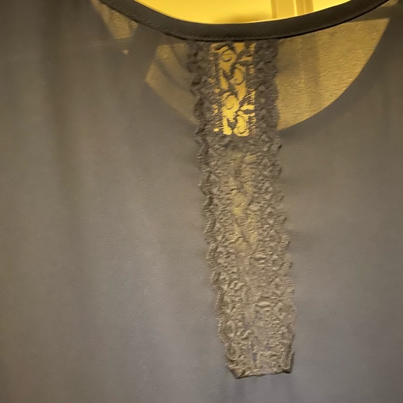 Navy blouse with lace detailing - Picture 3 of 4